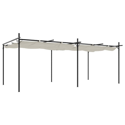 vidaXL Pergola with Retractable Roof Cream 589x292x230 cm