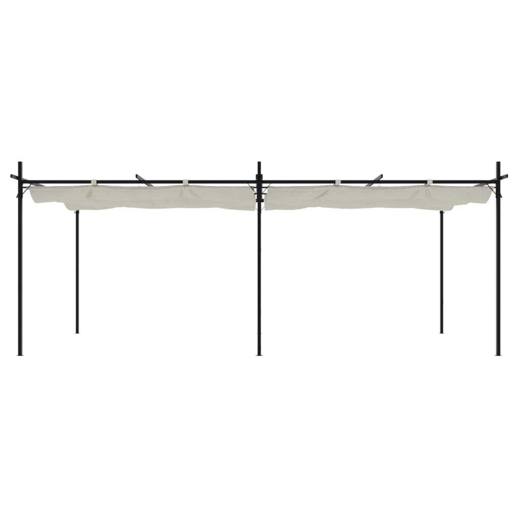 vidaXL Pergola with Retractable Roof Cream 589x292x230 cm