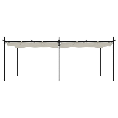 vidaXL Pergola with Retractable Roof Cream 589x292x230 cm