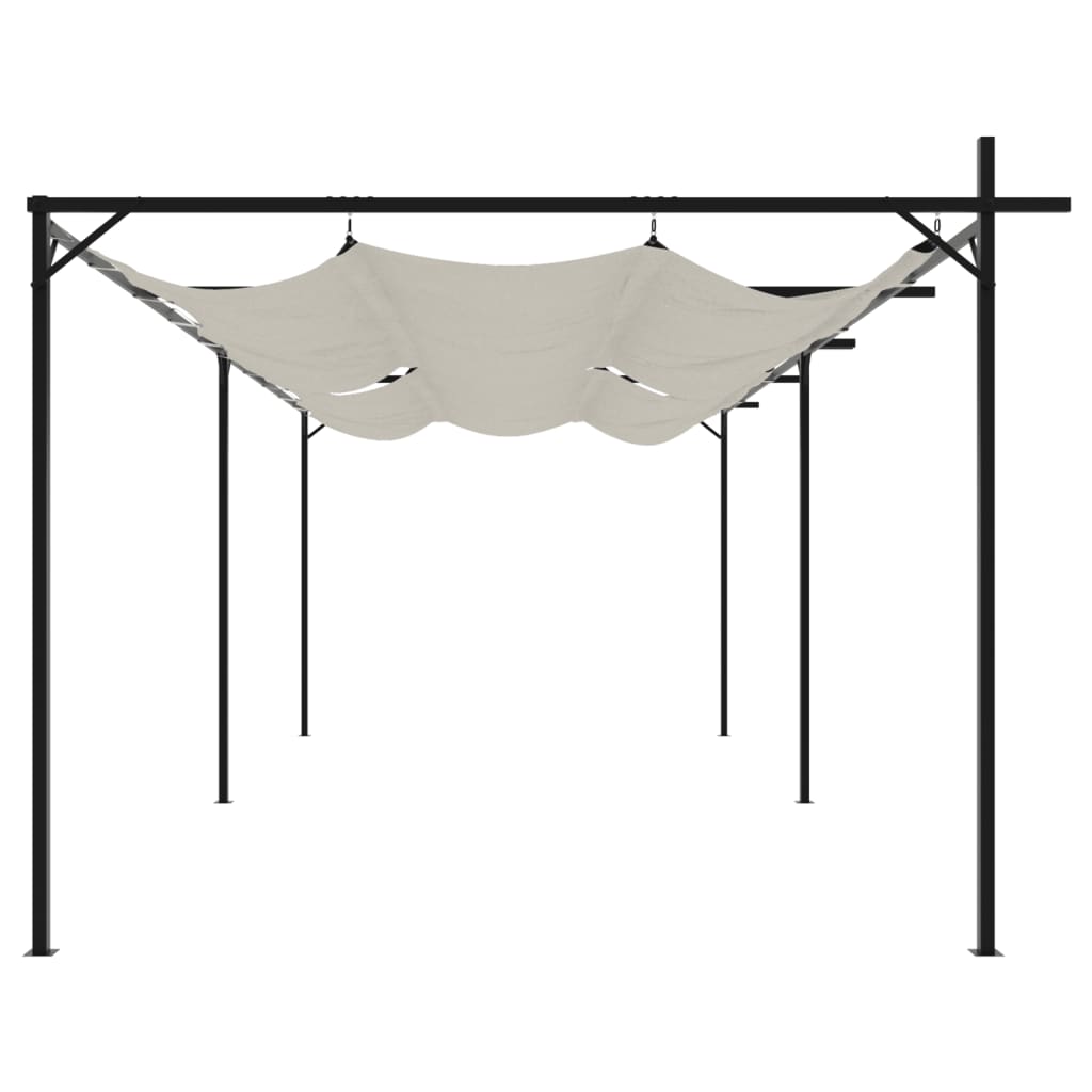 vidaXL Pergola with Retractable Roof Cream 589x292x230 cm
