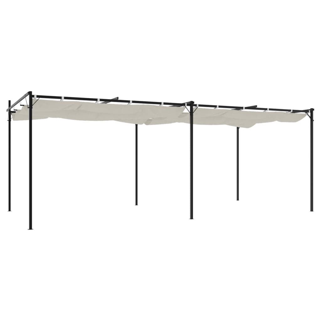 vidaXL Pergola with Retractable Roof Cream 589x292x230 cm