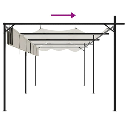 vidaXL Pergola with Retractable Roof Cream 589x292x230 cm