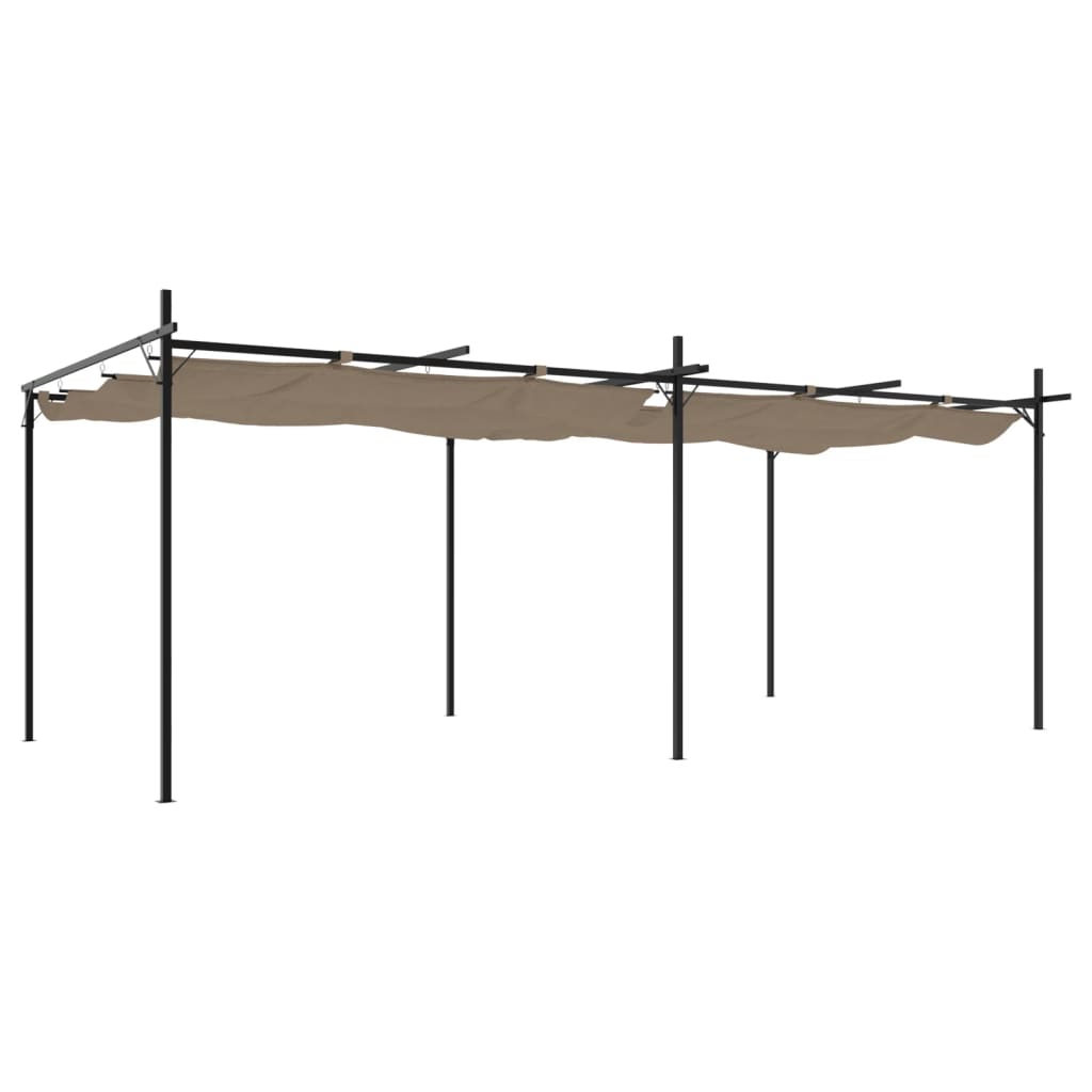 vidaXL Pergola with Retractable Roof Taupe 589x292x230 cm