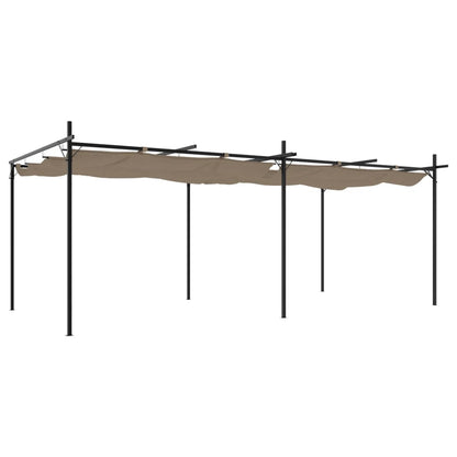 vidaXL Pergola with Retractable Roof Taupe 589x292x230 cm