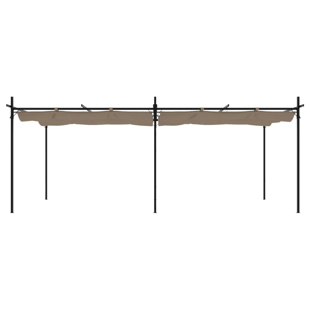 vidaXL Pergola with Retractable Roof Taupe 589x292x230 cm