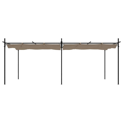 vidaXL Pergola with Retractable Roof Taupe 589x292x230 cm