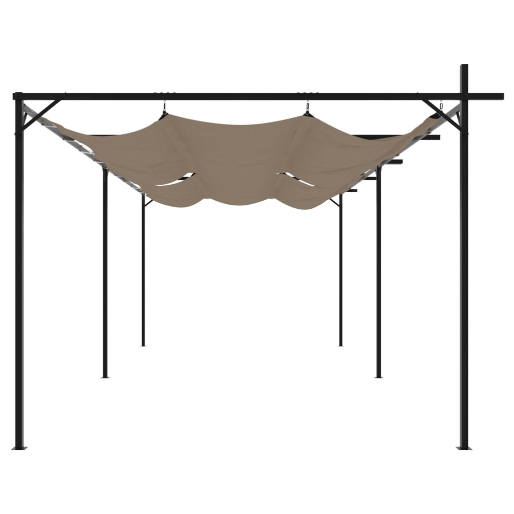 vidaXL Pergola with Retractable Roof Taupe 589x292x230 cm