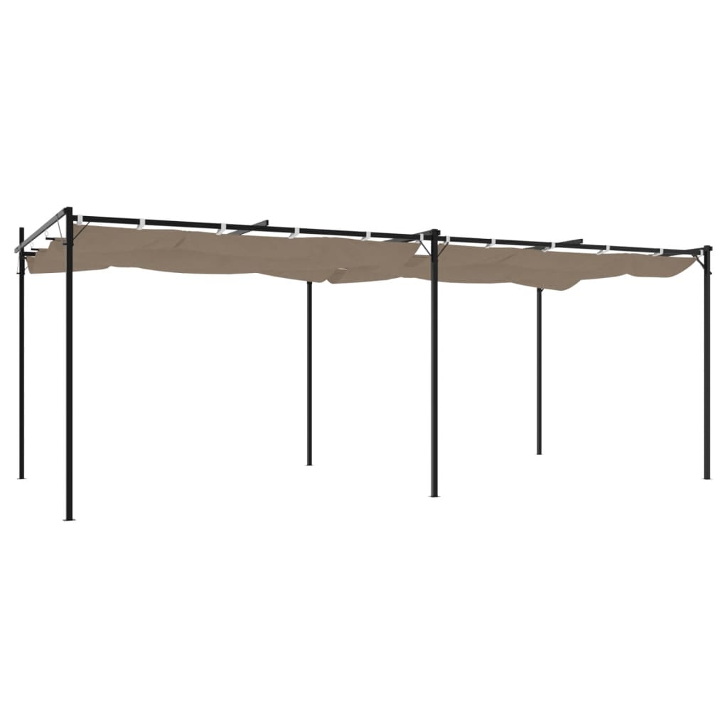 vidaXL Pergola with Retractable Roof Taupe 589x292x230 cm