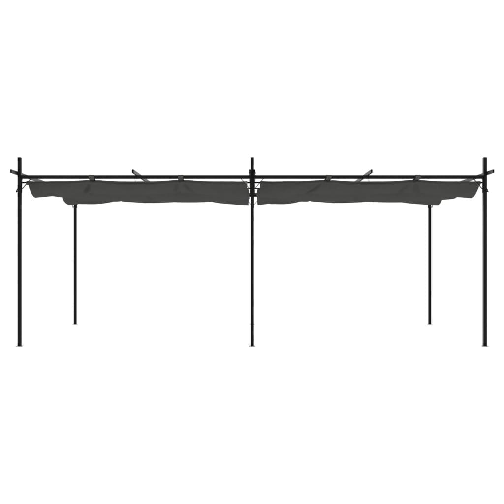 vidaXL Pergola with Retractable Roof Anthracite 589x292x230 cm