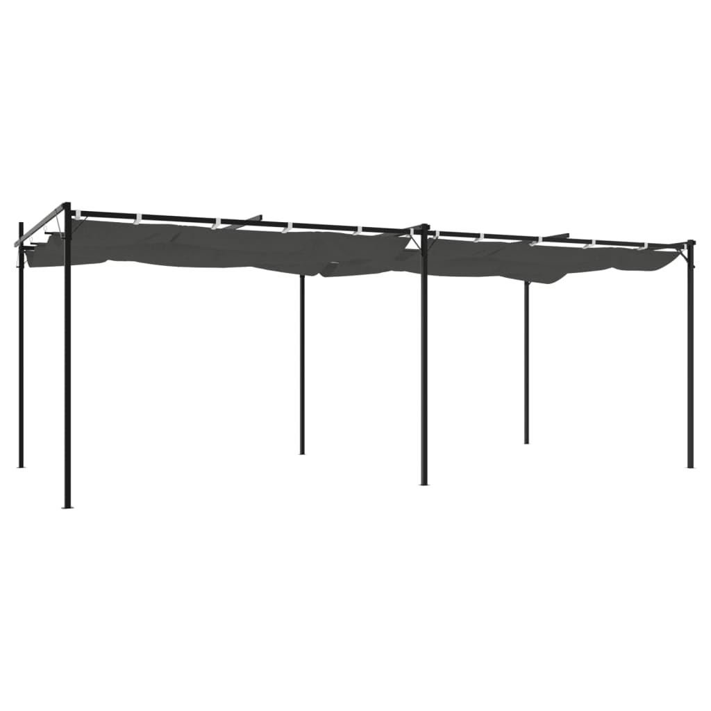 vidaXL Pergola with Retractable Roof Anthracite 589x292x230 cm
