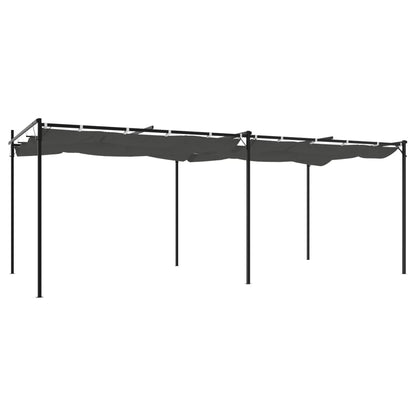 vidaXL Pergola with Retractable Roof Anthracite 589x292x230 cm