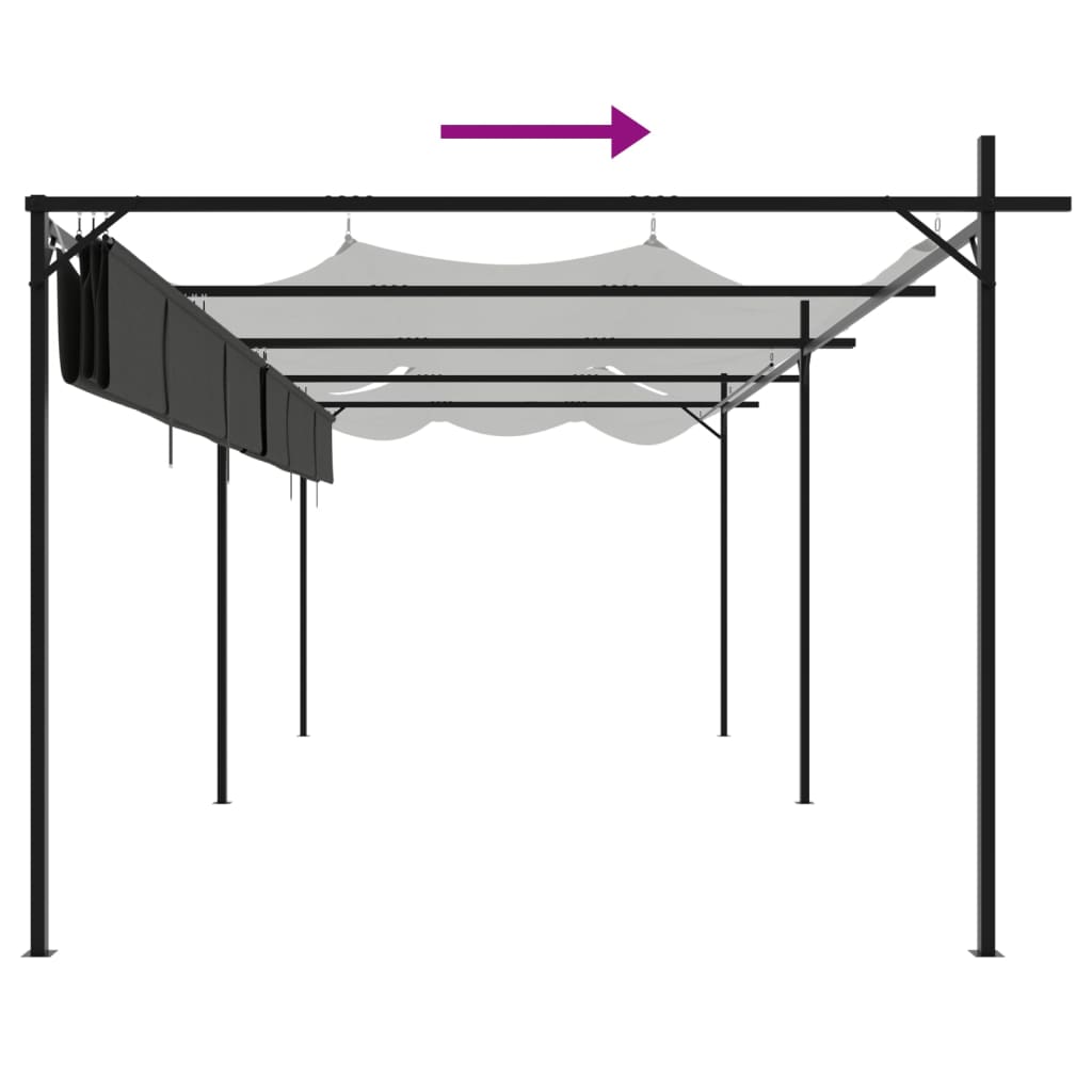vidaXL Pergola with Retractable Roof Anthracite 589x292x230 cm