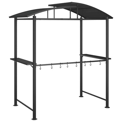 vidaXL BBQ Gazebo with Side Shelves Anthracite 210x114x230 cm Steel