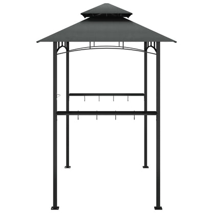 vidaXL BBQ Gazebo with Side Shelves Anthracite 240x150x243 cm Steel