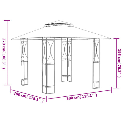 vidaXL Gazebo with Roof Anthracite 300x300x270 cm Steel