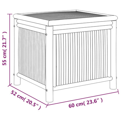 vidaXL Garden Storage Box 60x52x55cm Bamboo - Brown - 60 x 52 x 55 cm