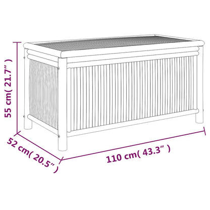 vidaXL Garden Storage Box 110x52x55cm Bamboo - Brown - 110 x 52 x 55 cm