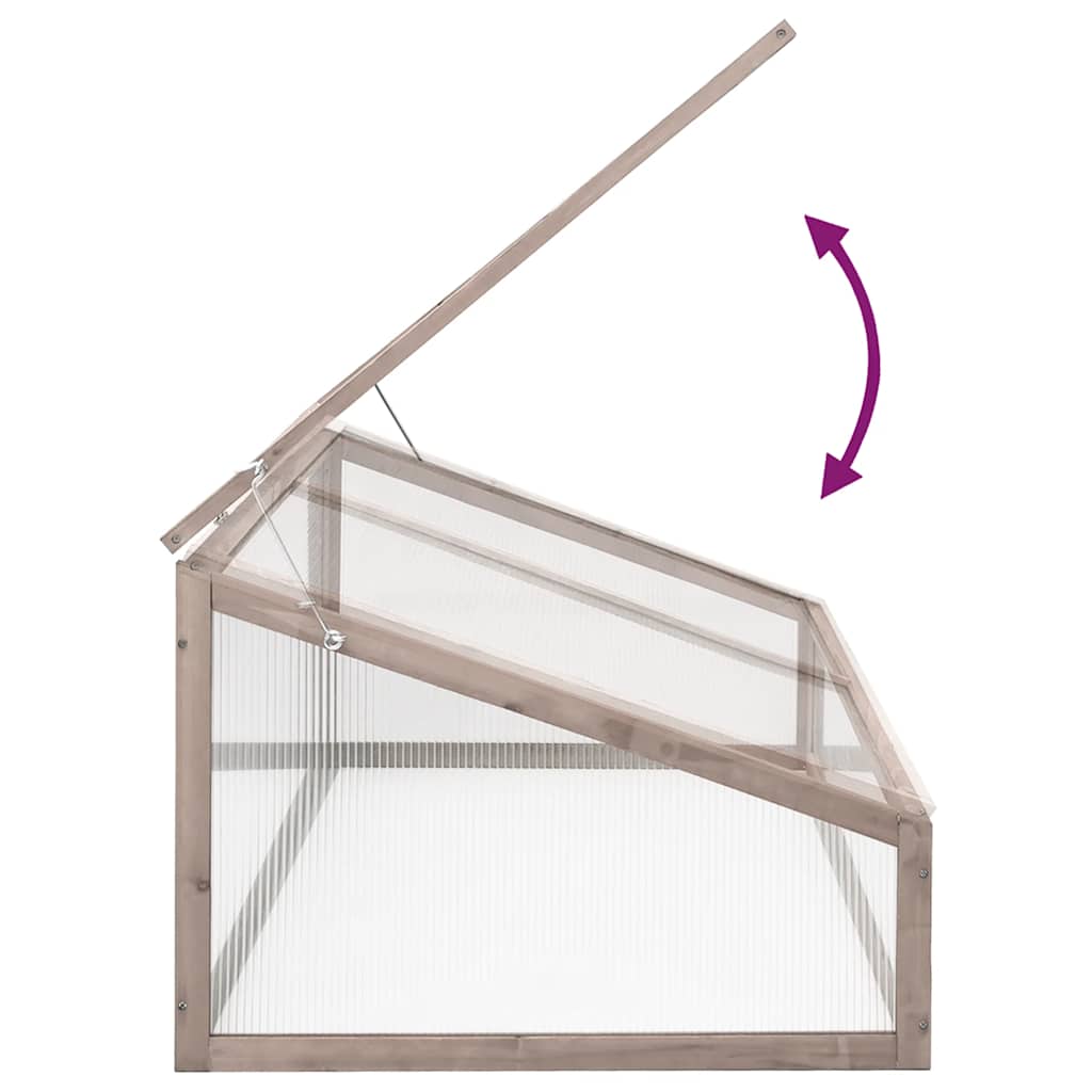 vidaXL Greenhouse Grey 110x56x39 cm Fir Wood