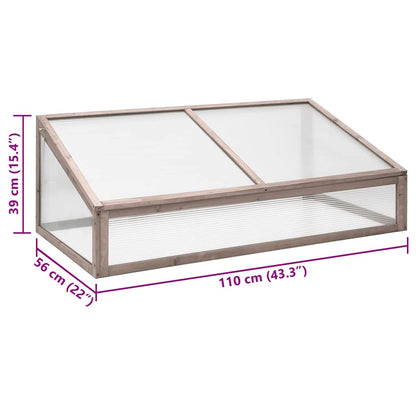 vidaXL Greenhouse Grey 110x56x39 cm Fir Wood