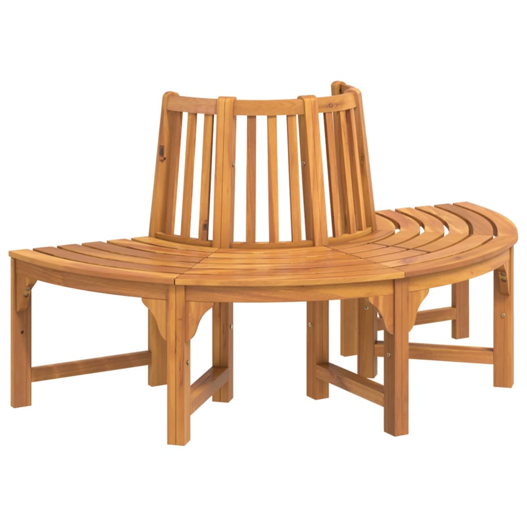 vidaXL Half Round Tree Bench Ø160 cm Solid Wood Eucalyptus - Brown - 160 x 80 x 92 cm