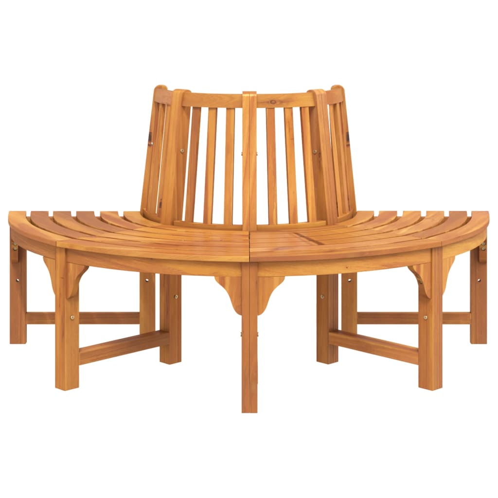 vidaXL Half Round Tree Bench Ø160 cm Solid Wood Eucalyptus - Brown - 160 x 80 x 92 cm