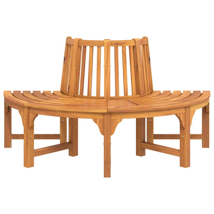 vidaXL Half Round Tree Bench Ø160 cm Solid Wood Eucalyptus - Brown - 160 x 80 x 92 cm