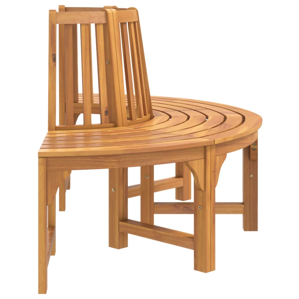 vidaXL Half Round Tree Bench Ø160 cm Solid Wood Eucalyptus - Brown - 160 x 80 x 92 cm