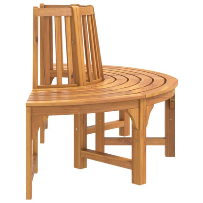 vidaXL Half Round Tree Bench Ø160 cm Solid Wood Eucalyptus - Brown - 160 x 80 x 92 cm