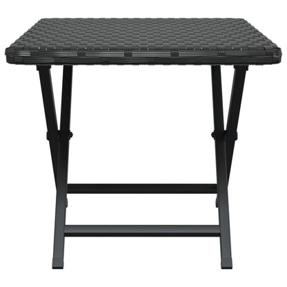 vidaXL Folding Table Black 45x35x32 cm Poly Rattan