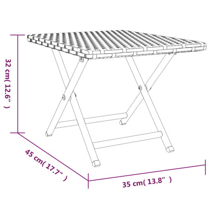 vidaXL Folding Table Black 45x35x32 cm Poly Rattan