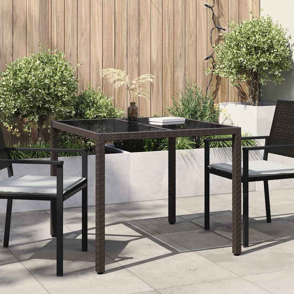 vidaXL Garden Table Brown 90 x 90 x 75 cm Poly Rattan
