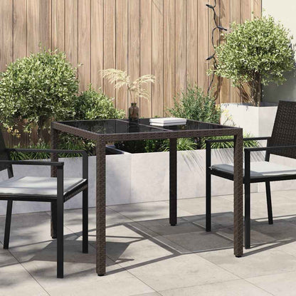 vidaXL Garden Table Brown 90 x 90 x 75 cm Poly Rattan