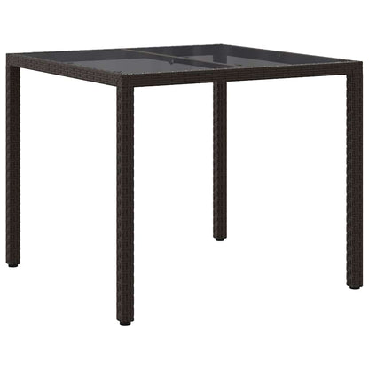 vidaXL Garden Table Brown 90 x 90 x 75 cm Poly Rattan