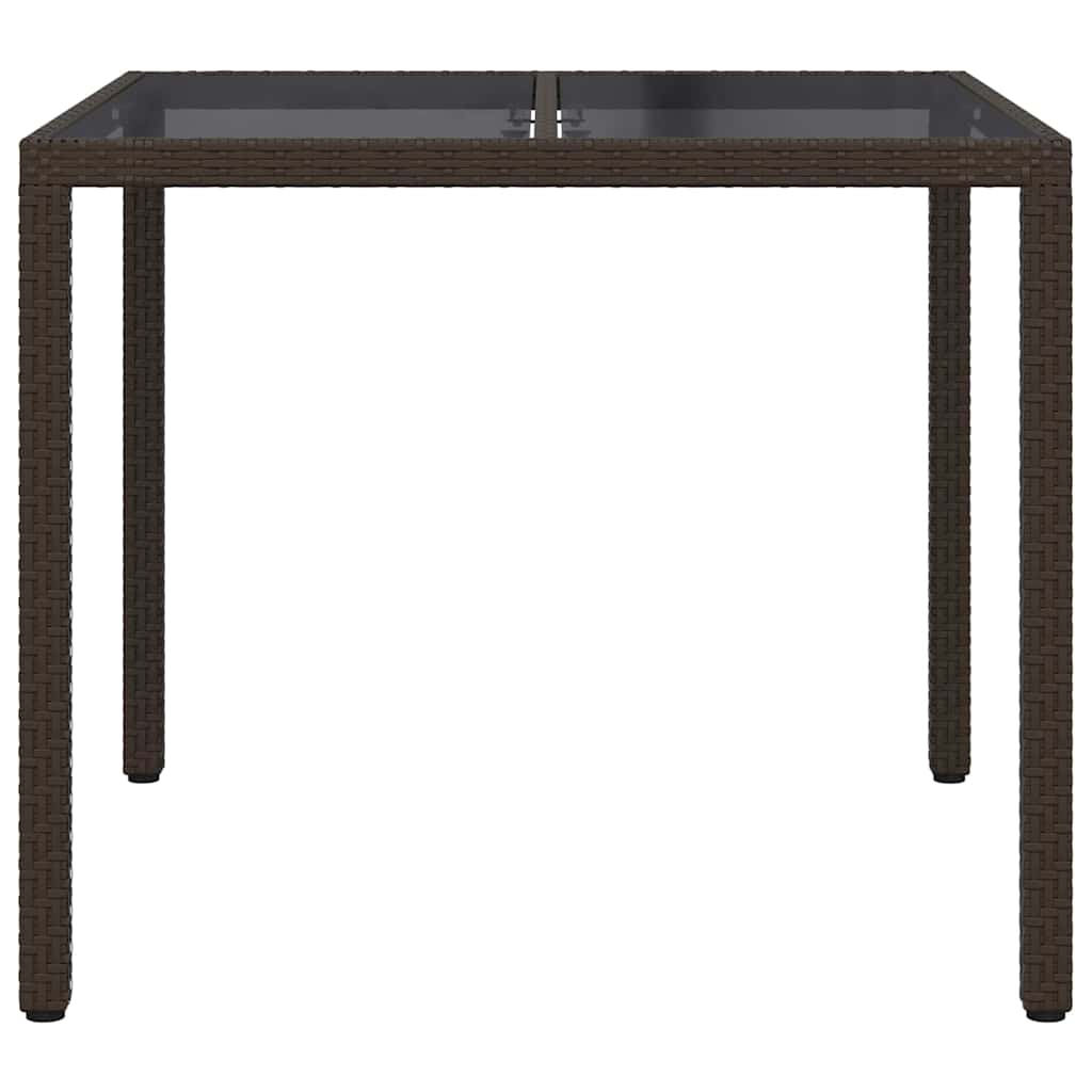 vidaXL Garden Table Brown 90 x 90 x 75 cm Poly Rattan