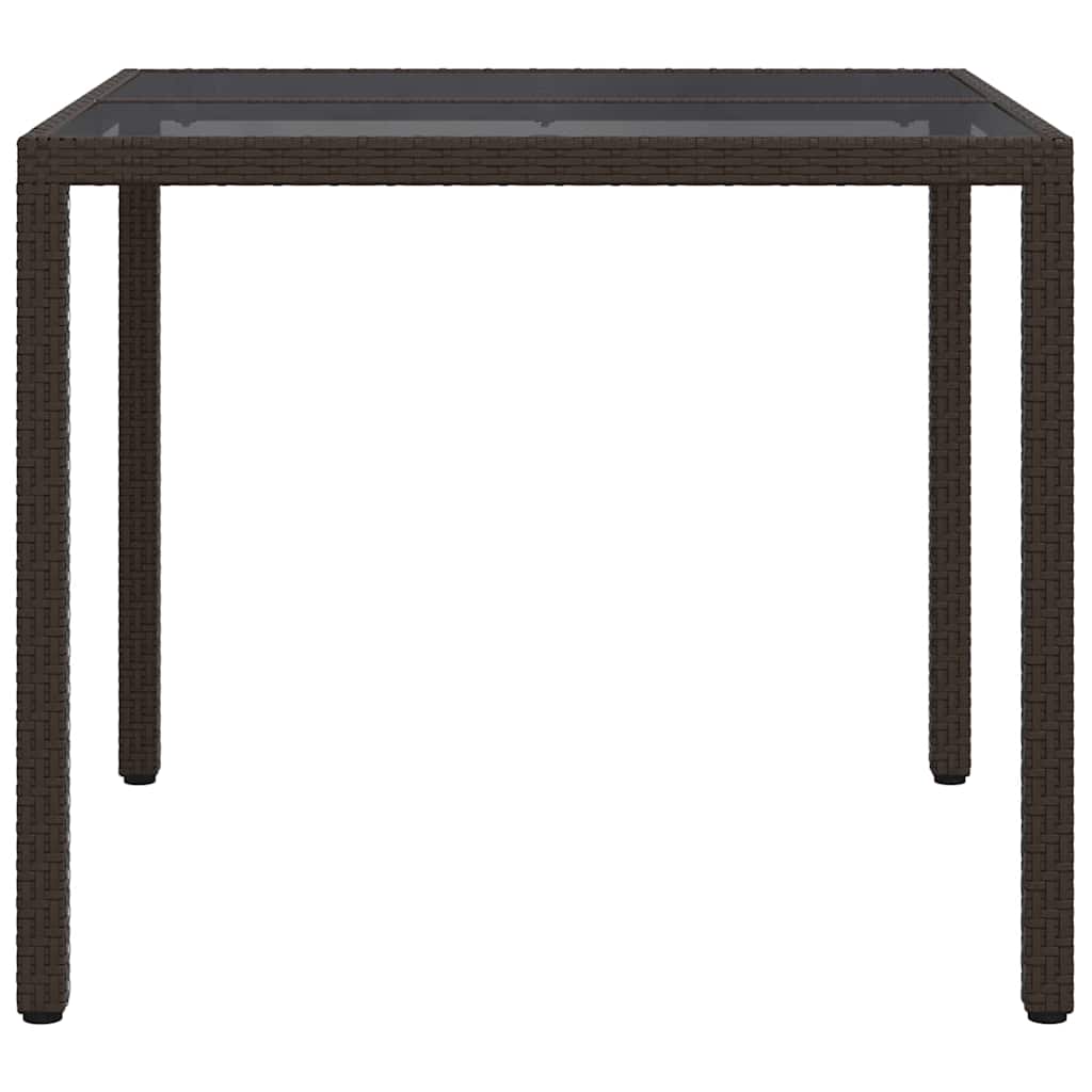 vidaXL Garden Table Brown 90 x 90 x 75 cm Poly Rattan