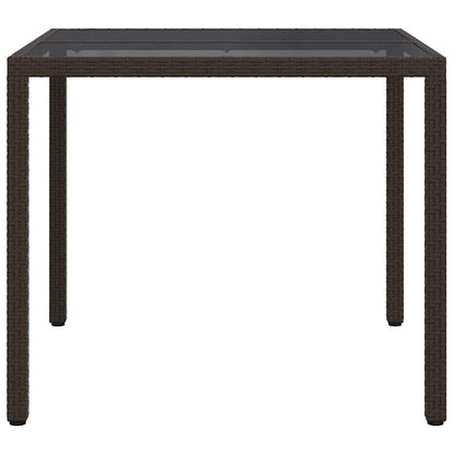 vidaXL Garden Table Brown 90 x 90 x 75 cm Poly Rattan