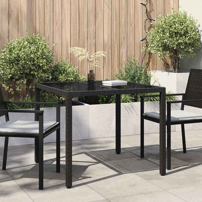 vidaXL Garden Table Black 90 x 90 x 75 cm Poly Rattan