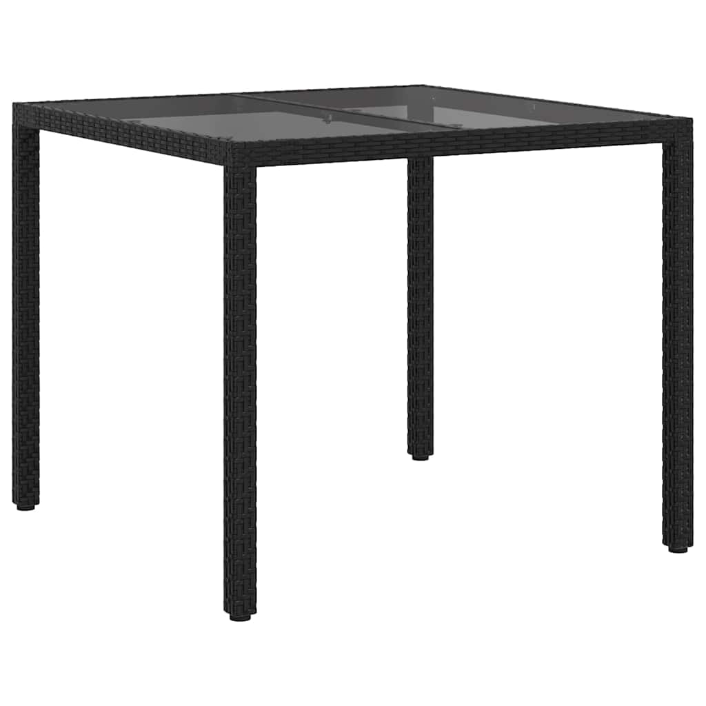 vidaXL Garden Table Black 90 x 90 x 75 cm Poly Rattan