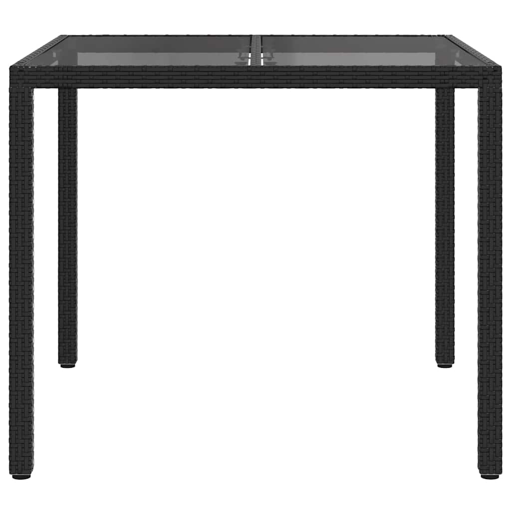 vidaXL Garden Table Black 90 x 90 x 75 cm Poly Rattan