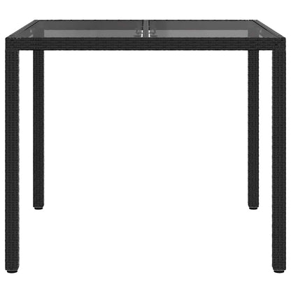 vidaXL Garden Table Black 90 x 90 x 75 cm Poly Rattan