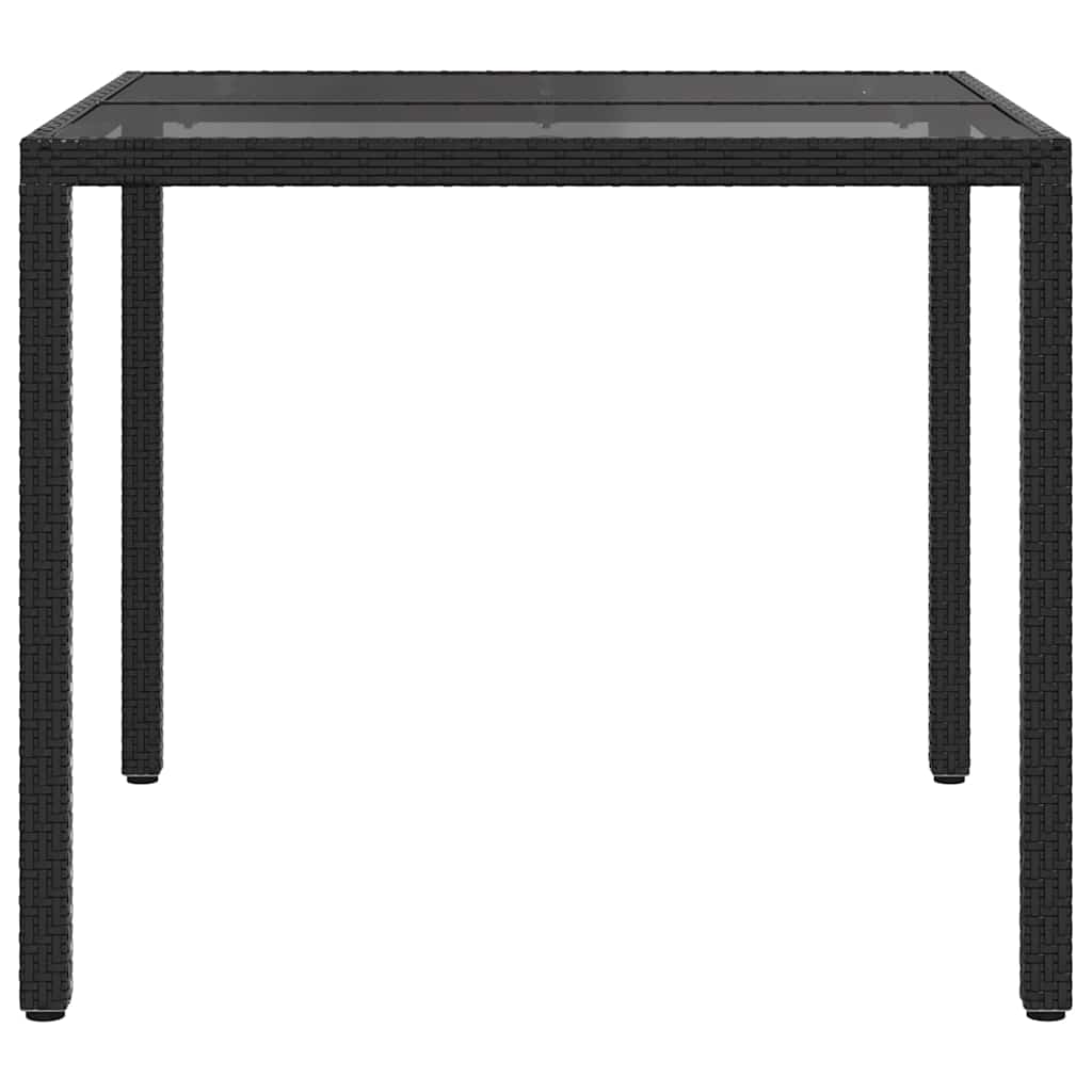 vidaXL Garden Table Black 90 x 90 x 75 cm Poly Rattan