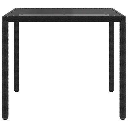 vidaXL Garden Table Black 90 x 90 x 75 cm Poly Rattan