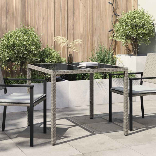 vidaXL Garden Table Grey 90 x 90 x 75 cm Poly Rattan
