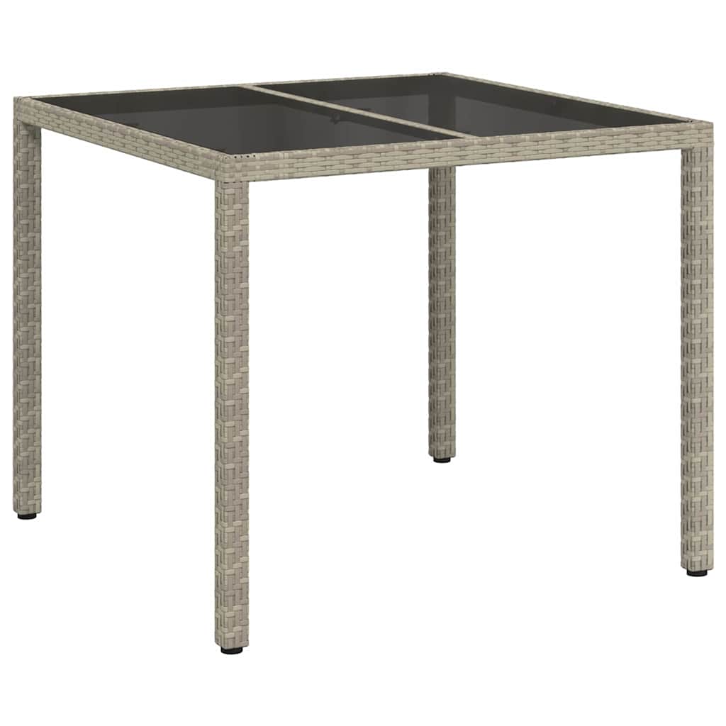 vidaXL Garden Table Grey 90 x 90 x 75 cm Poly Rattan
