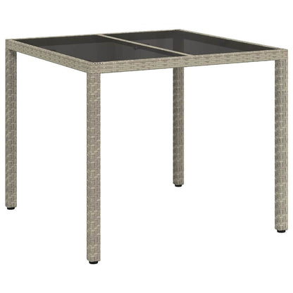 vidaXL Garden Table Grey 90 x 90 x 75 cm Poly Rattan