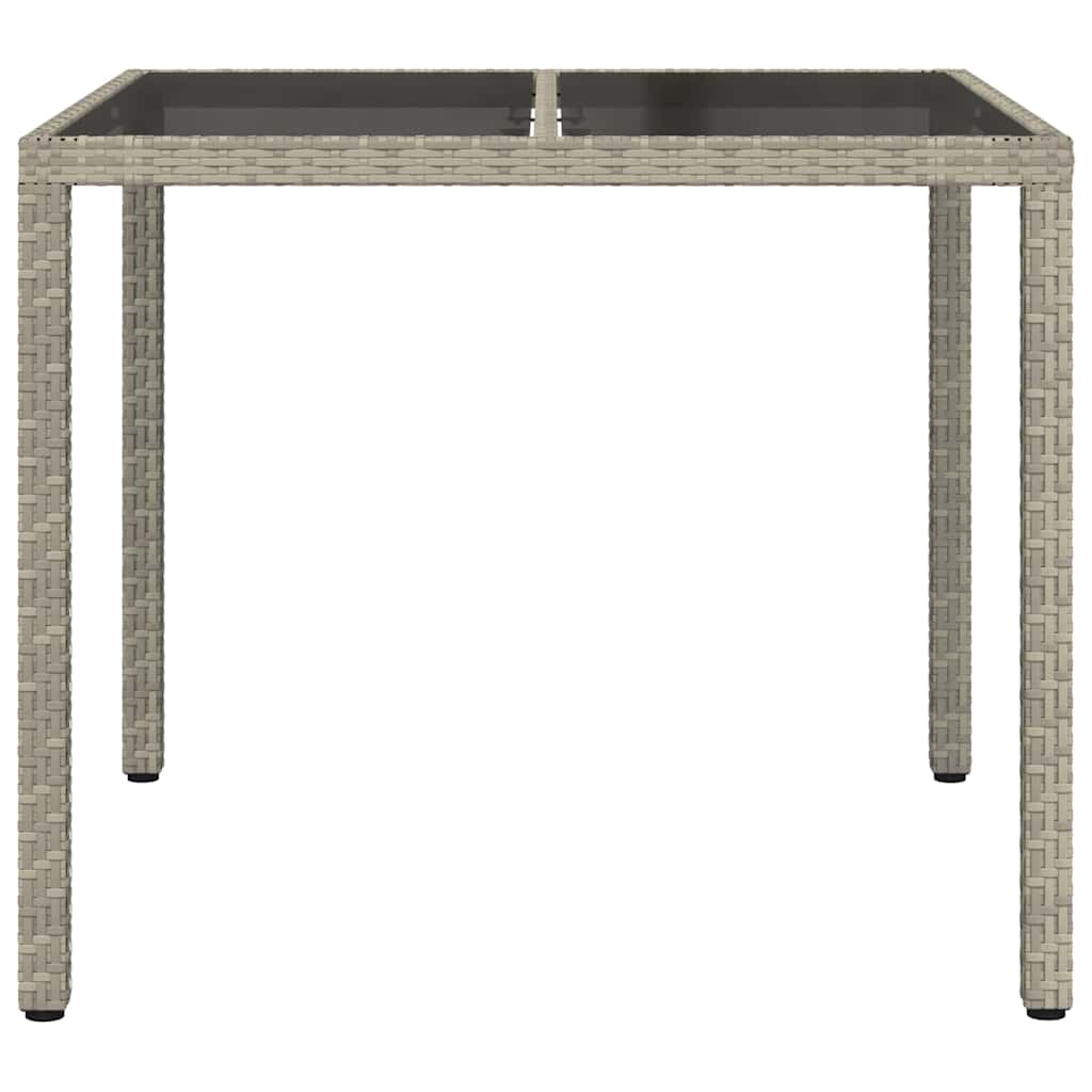vidaXL Garden Table Grey 90 x 90 x 75 cm Poly Rattan
