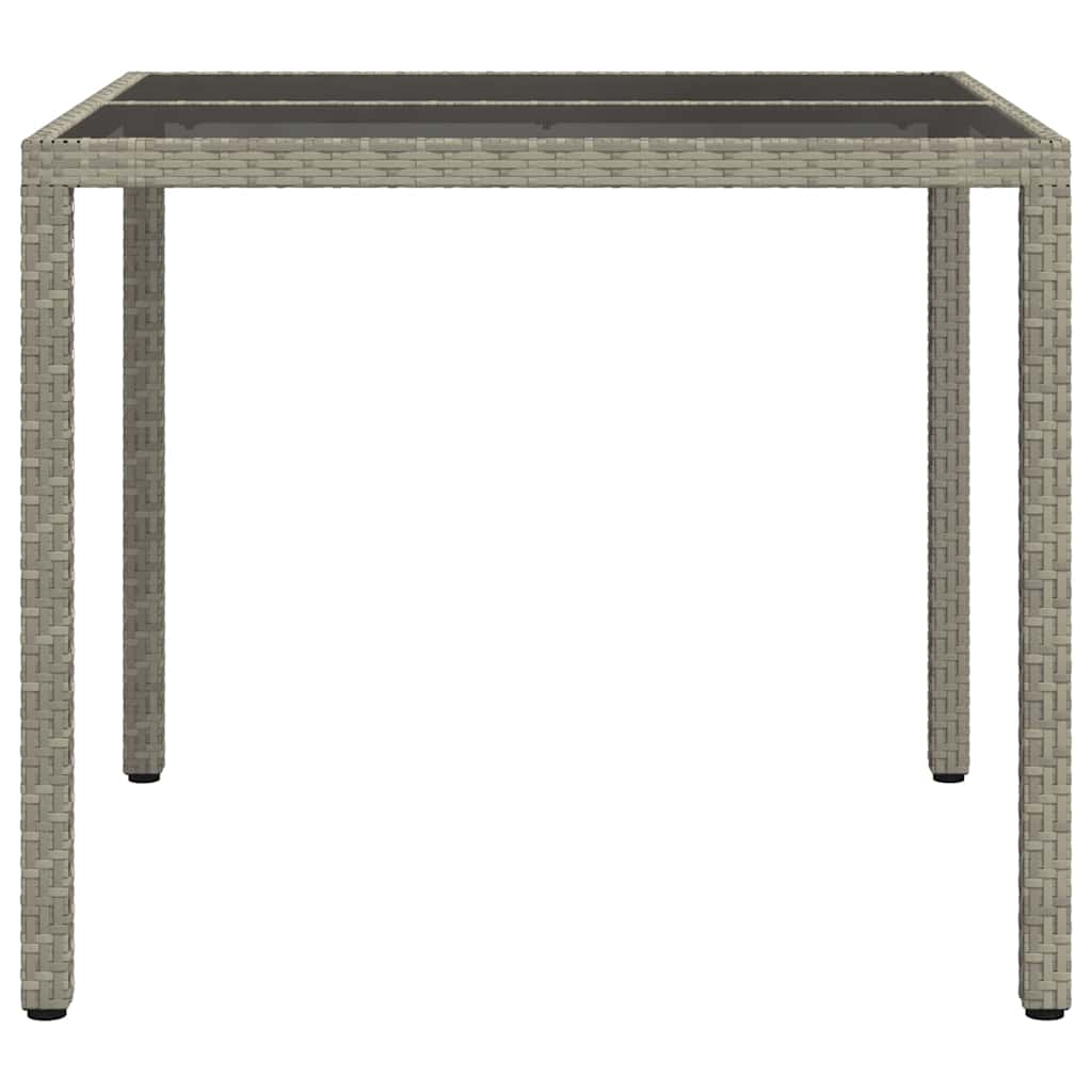 vidaXL Garden Table Grey 90 x 90 x 75 cm Poly Rattan