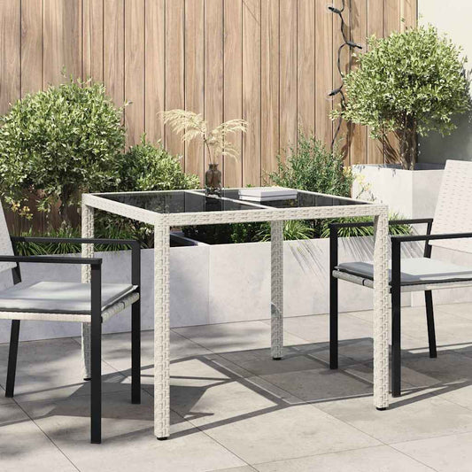 vidaXL Garden Table White 90 x 90 x 75 cm Poly Rattan