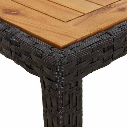 vidaXL Garden Table Black 90 x 90 x 75 cm Poly Rattan - 24928