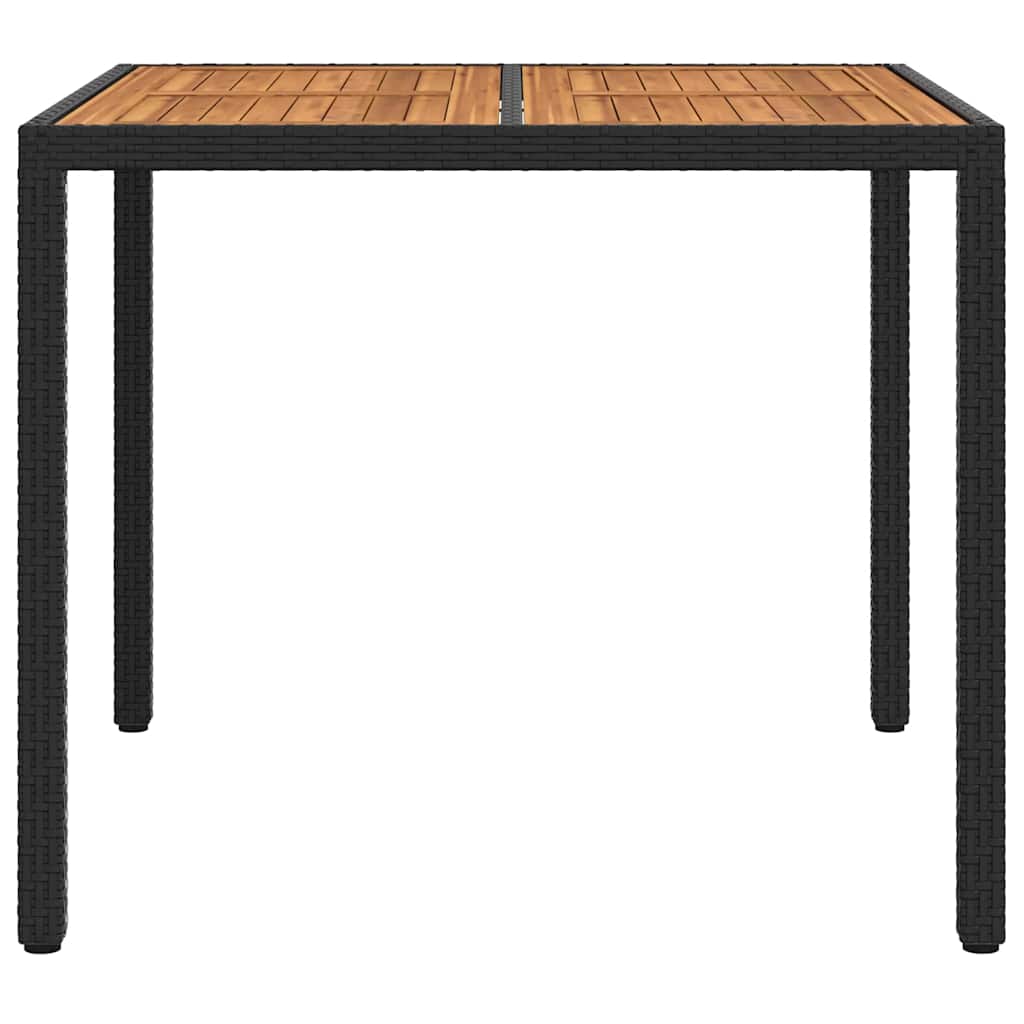 vidaXL Garden Table Black 90 x 90 x 75 cm Poly Rattan - 24928